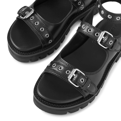 Shop Alaïa Eyelet Leather Chunky Sandals