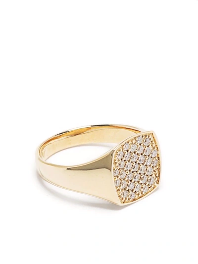 Tom Wood 9kt Yellow Gold Mini Cushion Diamond Ring In Gold