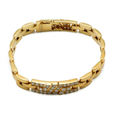Pre-owned Cartier Maillon Panth&egrave;re Yellow Gold Diamond Link Bracelet