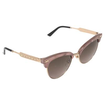 Pre-owned Gucci Brown/pink Acetate Gg4283s Gradient Cat Eye Sunglasses