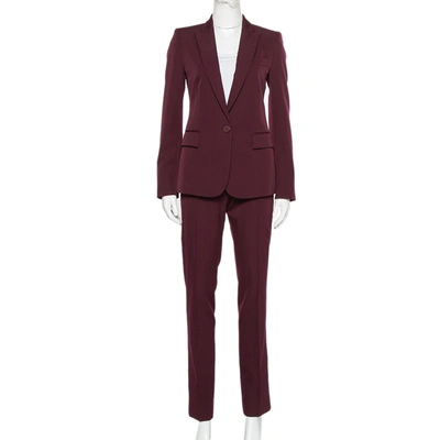 Pre-owned Stella Mccartney Burgundy Wool Iris Suit S
