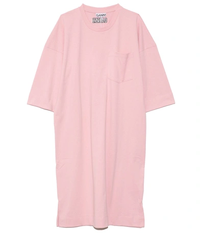 BASIC PINK JERSEY OVERSIZED T-SHIRT DRESS