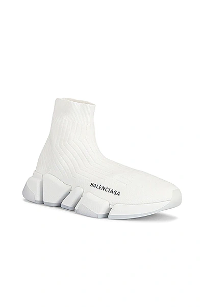 Shop Balenciaga Speed 2.0 Lt Sneakers In White & White & Transparent