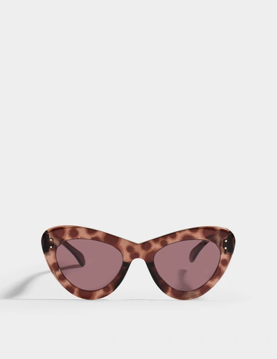 Shop Alaïa Aa0046s Sunglasses In Brown