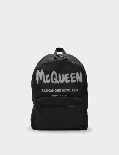Shop Alexander Mcqueen Metropolitan Backpack -  -  Black/off-white - Synthetic
