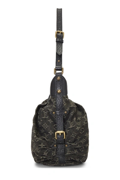 Pre-owned Louis Vuitton Black Monogram Denim Mahina Extra Small