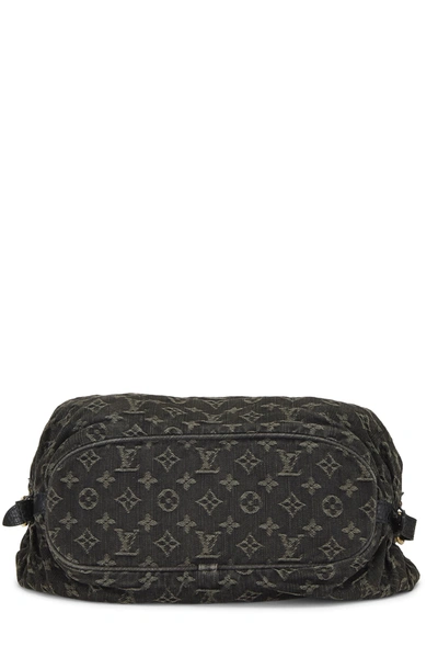 Pre-owned Louis Vuitton Black Monogram Denim Mahina Extra Small