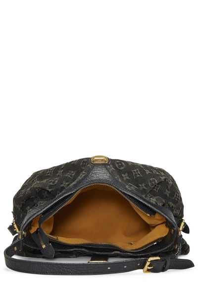 Pre-owned Louis Vuitton Black Monogram Denim Mahina Extra Small