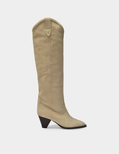 Shop Isabel Marant Stiefel Lihana Aus Leder In Beige