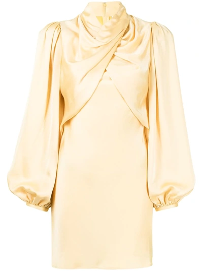 Shop Acler Lindhurst Draped Dress In Yellow