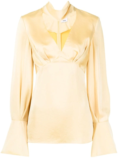 Shop Acler Florence Long-sleeved Blouse In Yellow