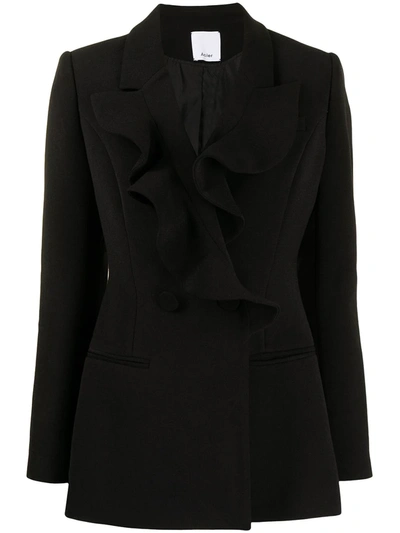 Shop Acler Fairmont Ruffle-trim Suit Jacket In Black