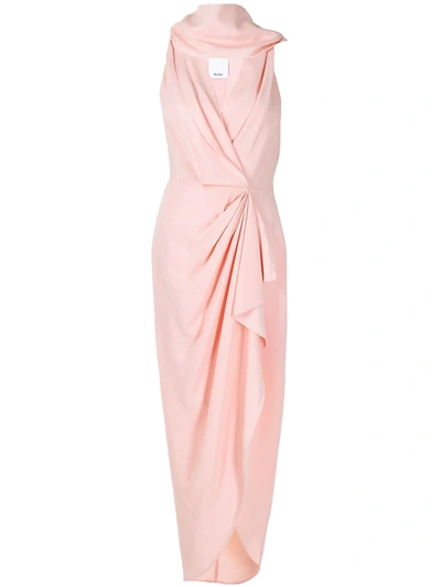 Shop Acler Daleside Draped Midi Dress In Pink