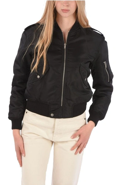 Shop Saint Laurent Women's Black Polyamide Outerwear Jacket
