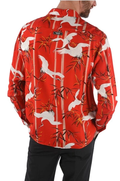 Shop Buscemi Men's Red Viscose Shirt
