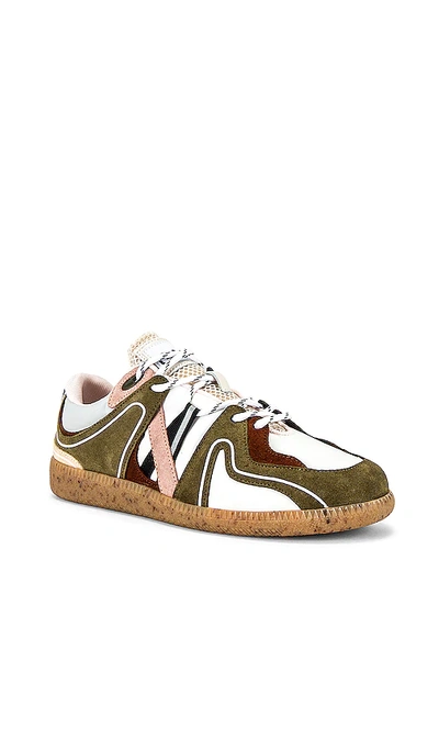 Shop Ganni Sporty Mix Sneaker In Green