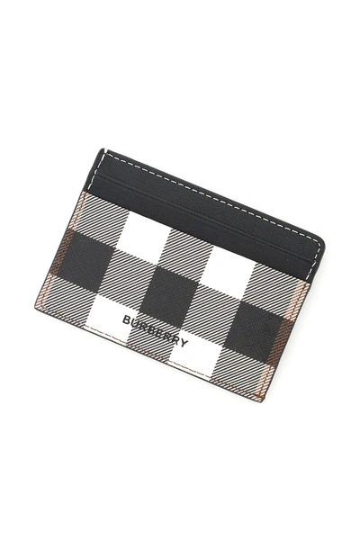 Shop Burberry E-canvas Credit Card Holder In Mixed Colours