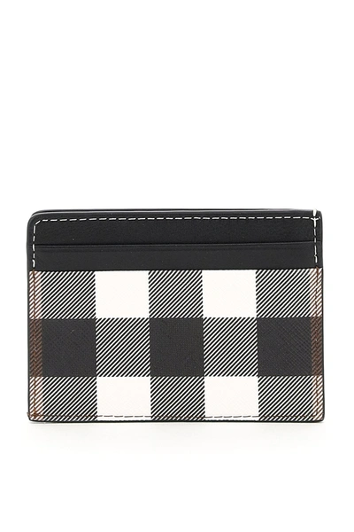 Shop Burberry E-canvas Credit Card Holder In Mixed Colours