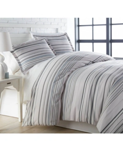 Shop Southshore Fine Linens Coastal Stripes Ultra Soft 2 Pc. Duvet Cover Set, Twin/twin Xl In Gray