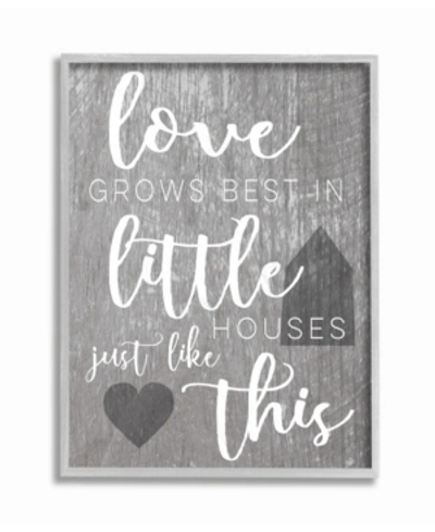 Shop Stupell Industries Love Grows Best In Little Houses Gray Framed Texturized Art, 11" L X 14" H In Multi