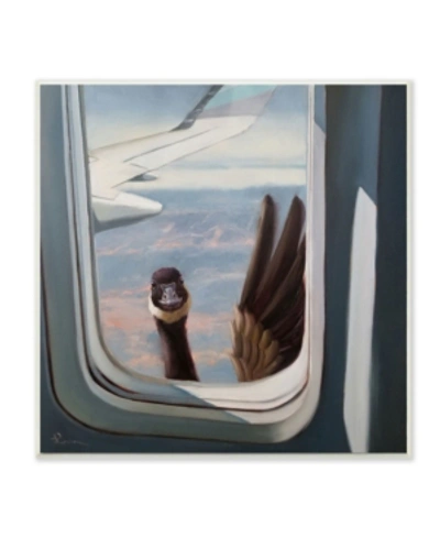 Stupell Industries Hello From A Goose Airplane Window Scene Painting Framed Giclee Texturized Art, 12" L X 12" H In Multi