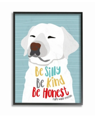 Shop Stupell Industries Be Silly Be Kind Be Honest Light Blue Poster Style Dog Framed Giclee Texturized Art, 16" L X 20" H In Multi