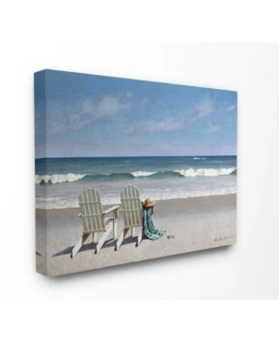 Shop Stupell Industries Two White Adirondack Chairs On The Beach Canvas Wall Art, 16" L X 20" H In Multi