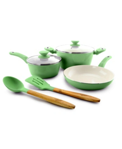Shop Gibson Home Plaza Cafe Essential Core 7 Piece Cookware Set In Mint