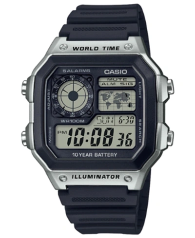 Shop Casio Men's Digital Black Resin Strap Watch 42.1mm