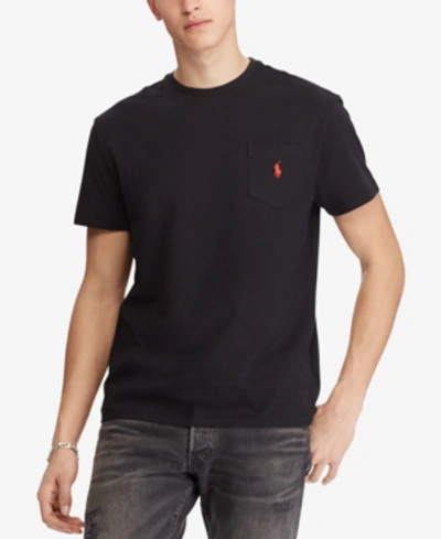 Shop Polo Ralph Lauren Men's Classic Fit Crew Neck Pocket T-shirt In Rl Black