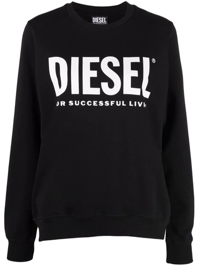Shop Diesel Logo-print Cotton T-shirt In Schwarz
