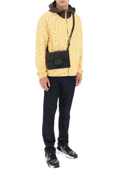 Shop Fendi Reversible Ff Vertigo Windbreaker Jacket In Yellow,brown,white