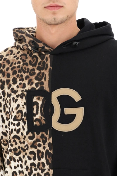 Shop Dolce & Gabbana Hooded Sweatshirt In Brown