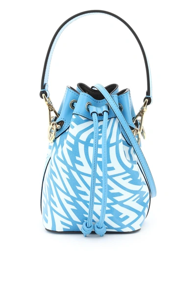 Shop Fendi Ff Vertigo Mon Tresor Mini Bag In Light Blue