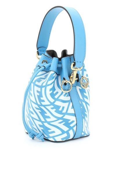 Shop Fendi Ff Vertigo Mon Tresor Mini Bag In Light Blue