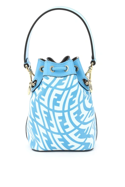 Shop Fendi Ff Vertigo Mon Tresor Mini Bag In Light Blue