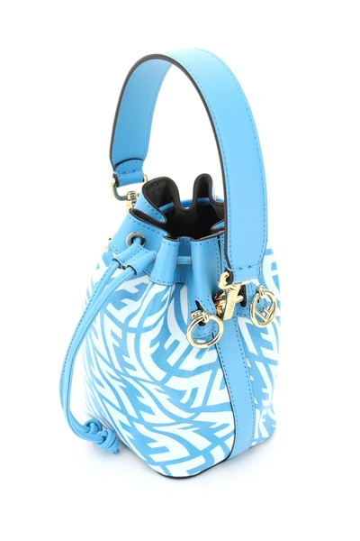 Shop Fendi Ff Vertigo Mon Tresor Mini Bag In Light Blue