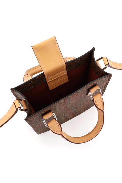 Shop Etro Paisley Classic Mini Tote Bag In Beige,brown