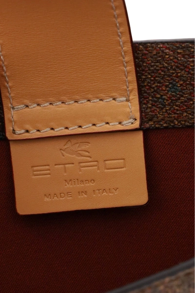 Shop Etro Paisley Classic Mini Tote Bag In Beige,brown