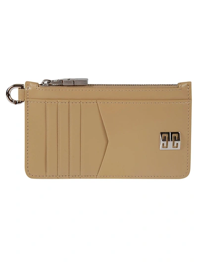 Shop Givenchy Zip Card Holder In Beige/cappuccino