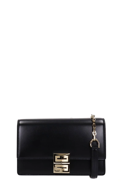 Shop Givenchy 4g Chain Shoulder Bag In Black Leather