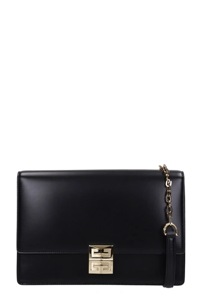 Shop Givenchy 4g Chain Shoulder Bag In Black Leather