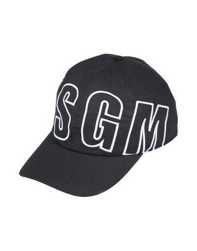 Shop Msgm Man Hat Black Size Onesize Cotton
