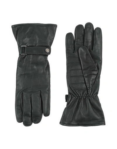 Shop Versace Gloves In Dark Green