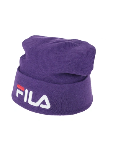 Shop Fila Man Hat Purple Size Onesize Cotton, Polyacrylic