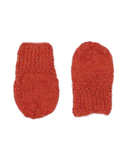 Shop Caramel Newborn Gloves Rust Size 3 Alpaca Wool In Red
