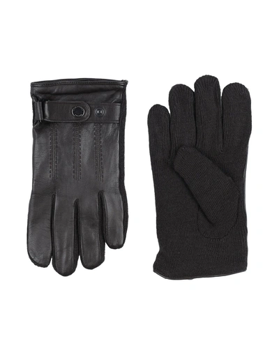 Shop Versace Gloves In Dark Brown