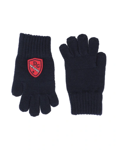 Shop Dolce & Gabbana Gloves In Dark Blue