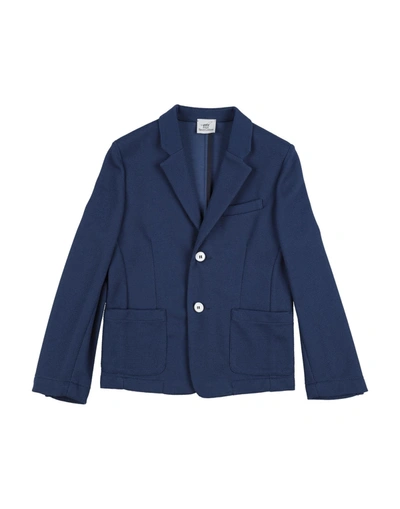 Shop Henry Cotton's Suit Jackets In Dark Blue