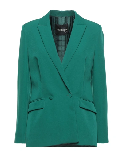 Shop Ottod'ame Woman Blazer Emerald Green Size 6 Polyester, Elastane